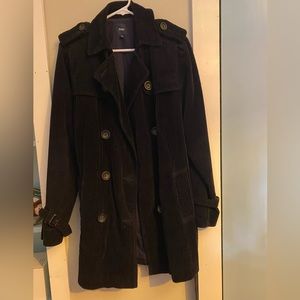 Navy corduroy trench coat